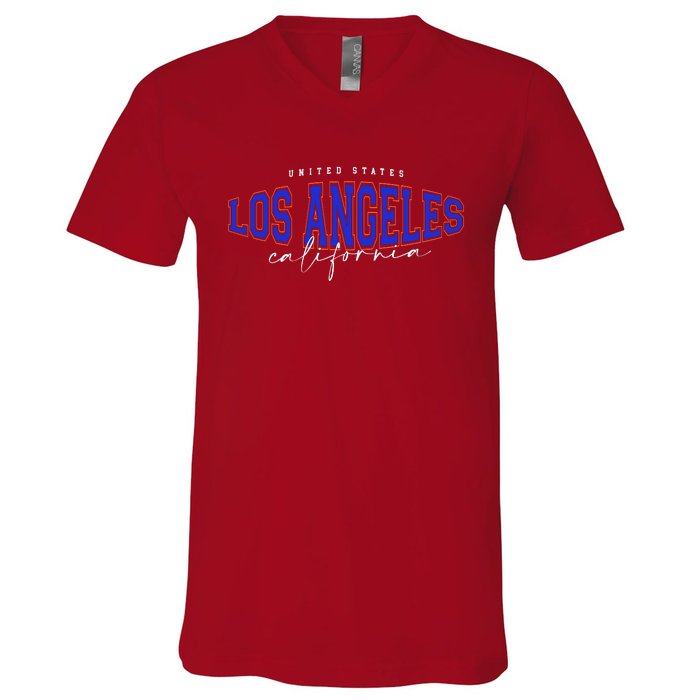 LA Los Angeles California Vintage V-Neck T-Shirt