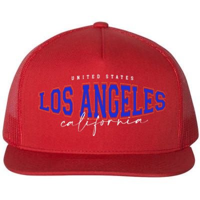 LA Los Angeles California Vintage Flat Bill Trucker Hat