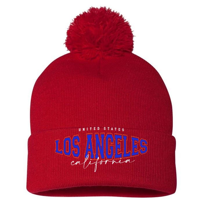 LA Los Angeles California Vintage Pom Pom 12in Knit Beanie