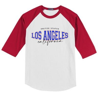 LA Los Angeles California Vintage Kids Colorblock Raglan Jersey