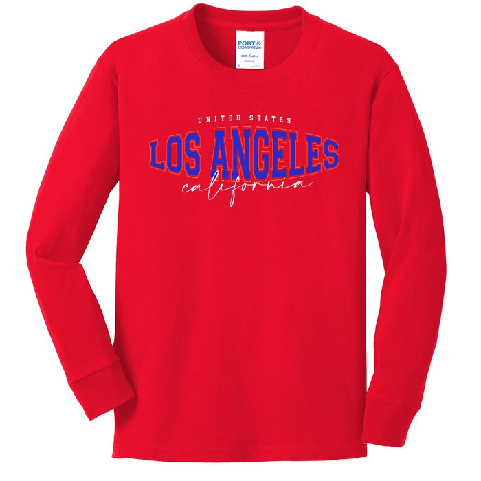 LA Los Angeles California Vintage Kids Long Sleeve Shirt