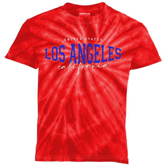 LA Los Angeles California Vintage Kids Tie-Dye T-Shirt