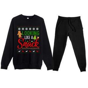 Looking Like A Snack Funny Christmas Cookie Ugly Sweater  Premium Crewneck Sweatsuit Set