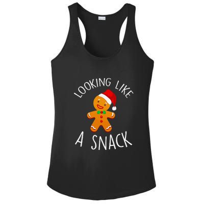 Looking Like A Snack Gingerbread Man Christmas Cookie Xmas  Ladies PosiCharge Competitor Racerback Tank