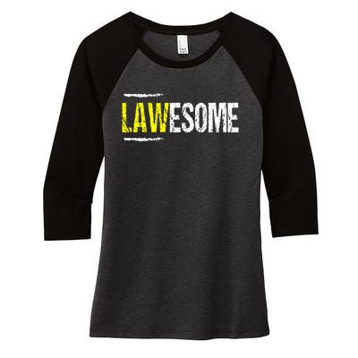 Lawesome Women's Tri-Blend 3/4-Sleeve Raglan Shirt