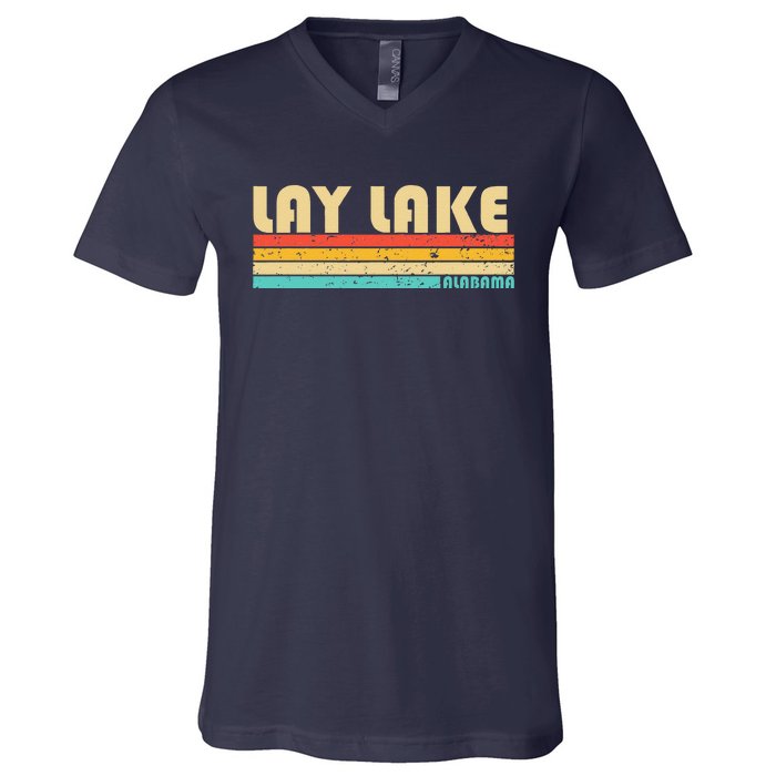 Lay Lake Alabama Funny Fishing Camping Summer V-Neck T-Shirt