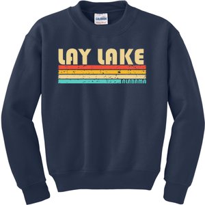 Lay Lake Alabama Funny Fishing Camping Summer Kids Sweatshirt