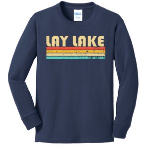 Lay Lake Alabama Funny Fishing Camping Summer Kids Long Sleeve Shirt