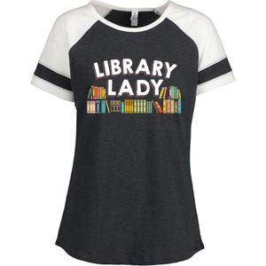 Library Laby A Cool Gift For Librarian Book Lovers Enza Ladies Jersey Colorblock Tee