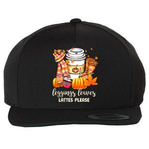 Leggings Leaves and Lattes Please Cute Coffee Fall Gift Wool Snapback Cap