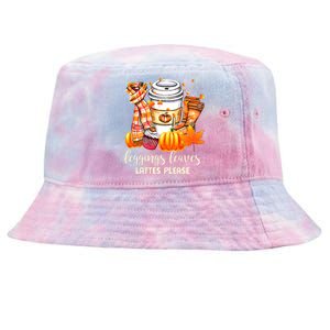 Leggings Leaves and Lattes Please Cute Coffee Fall Gift Tie-Dyed Bucket Hat