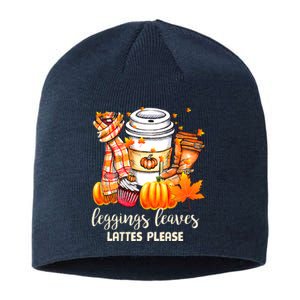 Leggings Leaves and Lattes Please Cute Coffee Fall Gift Sustainable Beanie