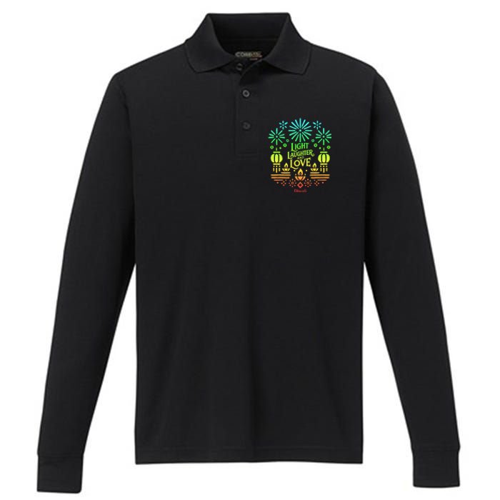 Light Laughter And Love Diwali Celebration Gift Performance Long Sleeve Polo