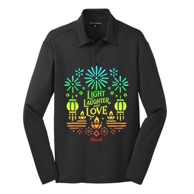 Light Laughter And Love Diwali Celebration Gift Silk Touch Performance Long Sleeve Polo