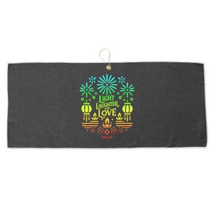 Light Laughter And Love Diwali Celebration Gift Large Microfiber Waffle Golf Towel