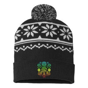 Light Laughter And Love Diwali Celebration Gift USA-Made Snowflake Beanie