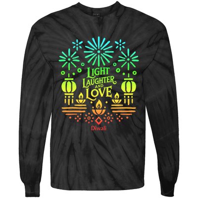 Light Laughter And Love Diwali Celebration Gift Tie-Dye Long Sleeve Shirt