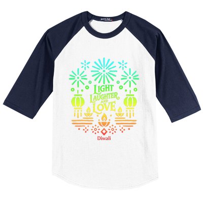 Light Laughter And Love Diwali Celebration Gift Baseball Sleeve Shirt