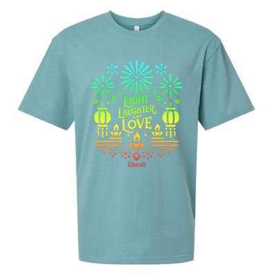 Light Laughter And Love Diwali Celebration Gift Sueded Cloud Jersey T-Shirt