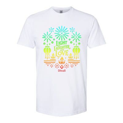 Light Laughter And Love Diwali Celebration Gift Softstyle CVC T-Shirt