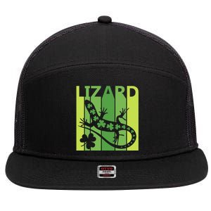 Lucky Lizard Animal St Patrick's Day Irish Gift 7 Panel Mesh Trucker Snapback Hat