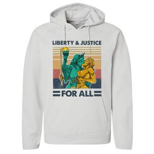 Lgbt Liberty And Justice For All Performance Fleece Hoodie