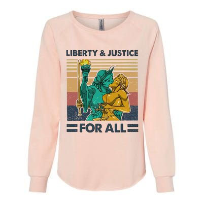 Lgbt Liberty And Justice For All Womens California Wash Sweatshirt