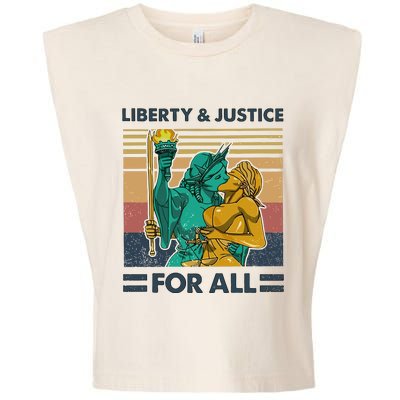 Lgbt Liberty And Justice For All Garment-Dyed Women's Muscle Tee