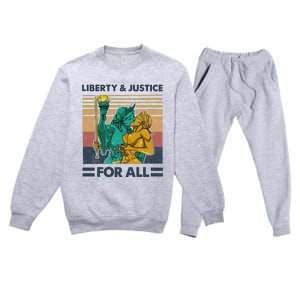 Lgbt Liberty And Justice For All Premium Crewneck Sweatsuit Set