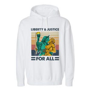 Lgbt Liberty And Justice For All Garment-Dyed Fleece Hoodie