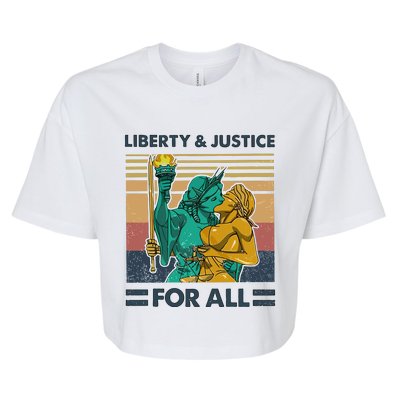 Lgbt Liberty And Justice For All Bella+Canvas Jersey Crop Tee