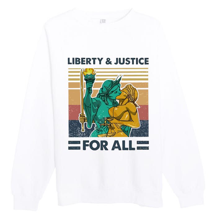 Lgbt Liberty And Justice For All Premium Crewneck Sweatshirt