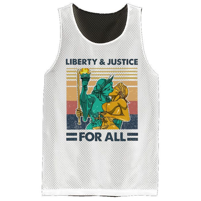 Lgbt Liberty And Justice For All Mesh Reversible Basketball Jersey Tank