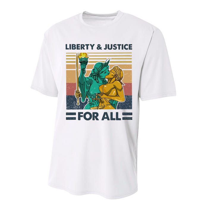 Lgbt Liberty And Justice For All Performance Sprint T-Shirt