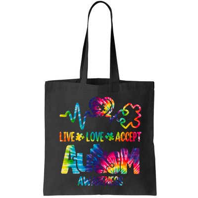 Live Love Accept Autism Awareness Colorful Bag