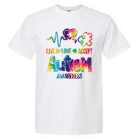 Live Love Accept Autism Awareness Colorful Garment-Dyed Heavyweight T-Shirt