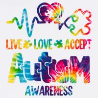 Live Love Accept Autism Awareness Colorful Doggie Tank