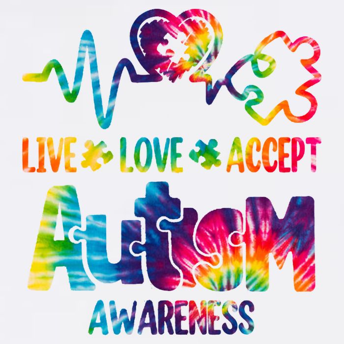 Live Love Accept Autism Awareness Colorful Doggie Tank