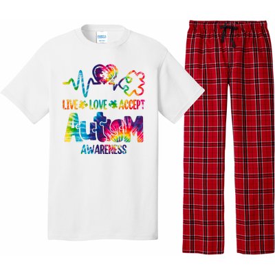 Live Love Accept Autism Awareness Colorful Pajama Set