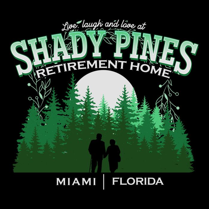 Live Laugh And Love At Shady Pines Retirement Home Miami Florida Flat Bill Trucker Hat