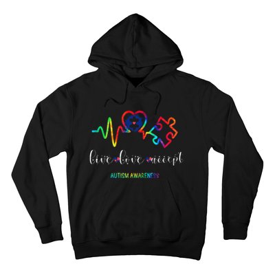 Live Love Accept Autism Awareness month Hoodie