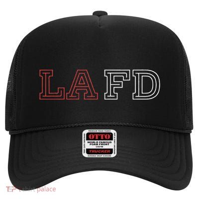 Lafd Los Angeles Fire Department High Crown Mesh Back Trucker Hat