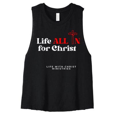 Lwc Life All In For Jesus Women's Racerback Cropped Tank