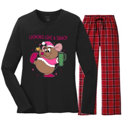 Looking Like A Snack Christmas Trip Women's Long Sleeve Flannel Pajama Set 