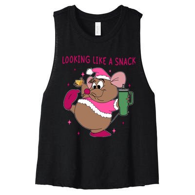 Looking Like A Snack Christmas Trip Women's Racerback Cropped Tank