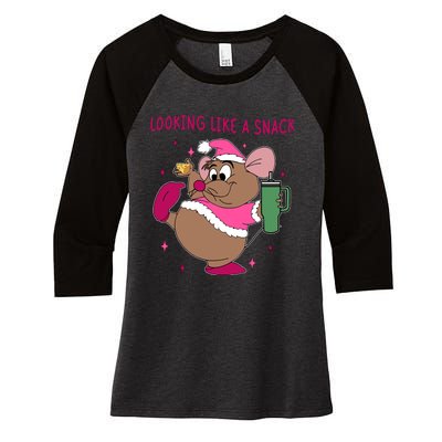 Looking Like A Snack Christmas Trip Women's Tri-Blend 3/4-Sleeve Raglan Shirt