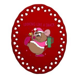 Looking Like A Snack Christmas Trip Ceramic Oval Ornament