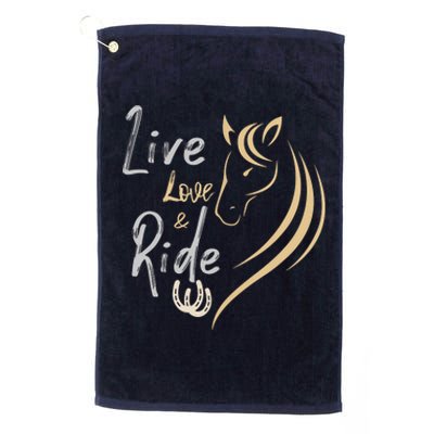 Live Love And Ride Horses Platinum Collection Golf Towel