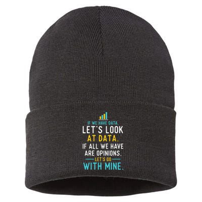 LetS Look At Data Data Science Statistics Data Analyst Sustainable Knit Beanie