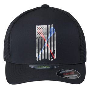 Lacrosse LAX American Flag Flexfit Unipanel Trucker Cap